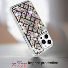 For iPhone 16 Pro 6.3in Case Shimmering Bling Hybrid Phone Cover +Tempered Glass