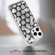 For iPhone 16 Pro 6.3in Case Shimmering Bling Hybrid Phone Cover +Tempered Glass