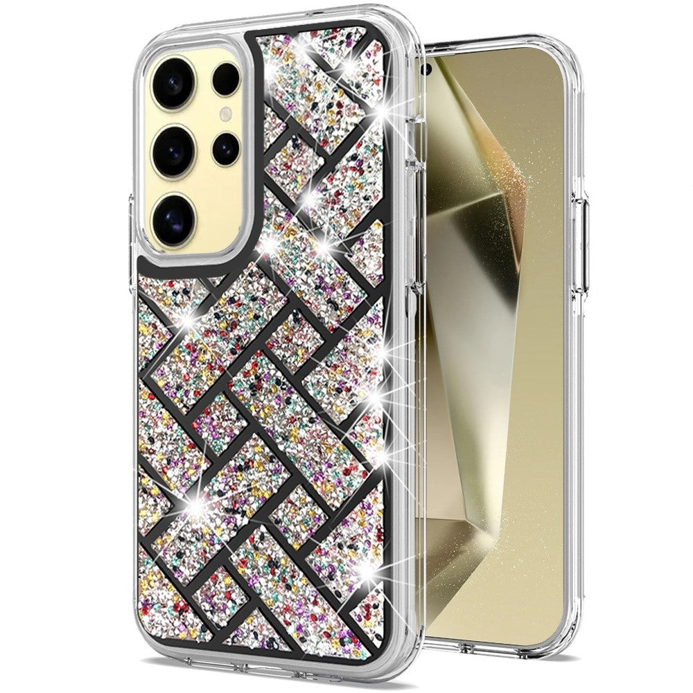 For Samsung Galaxy S24+ Plus Case Dual Layer Shimmering Bling Hybrid Phone Cover