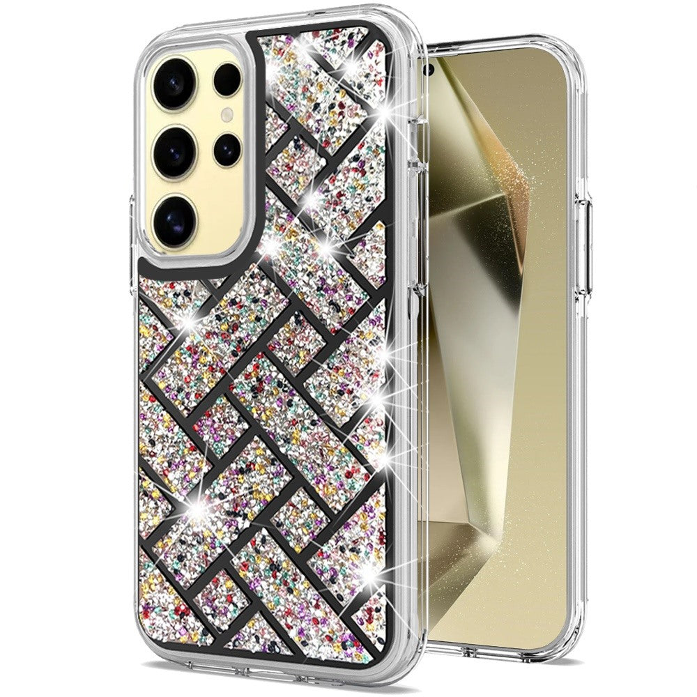 For Samsung Galaxy S24 Ultra Case Dual Layer Shimmering Bling Hybrid Phone Cover