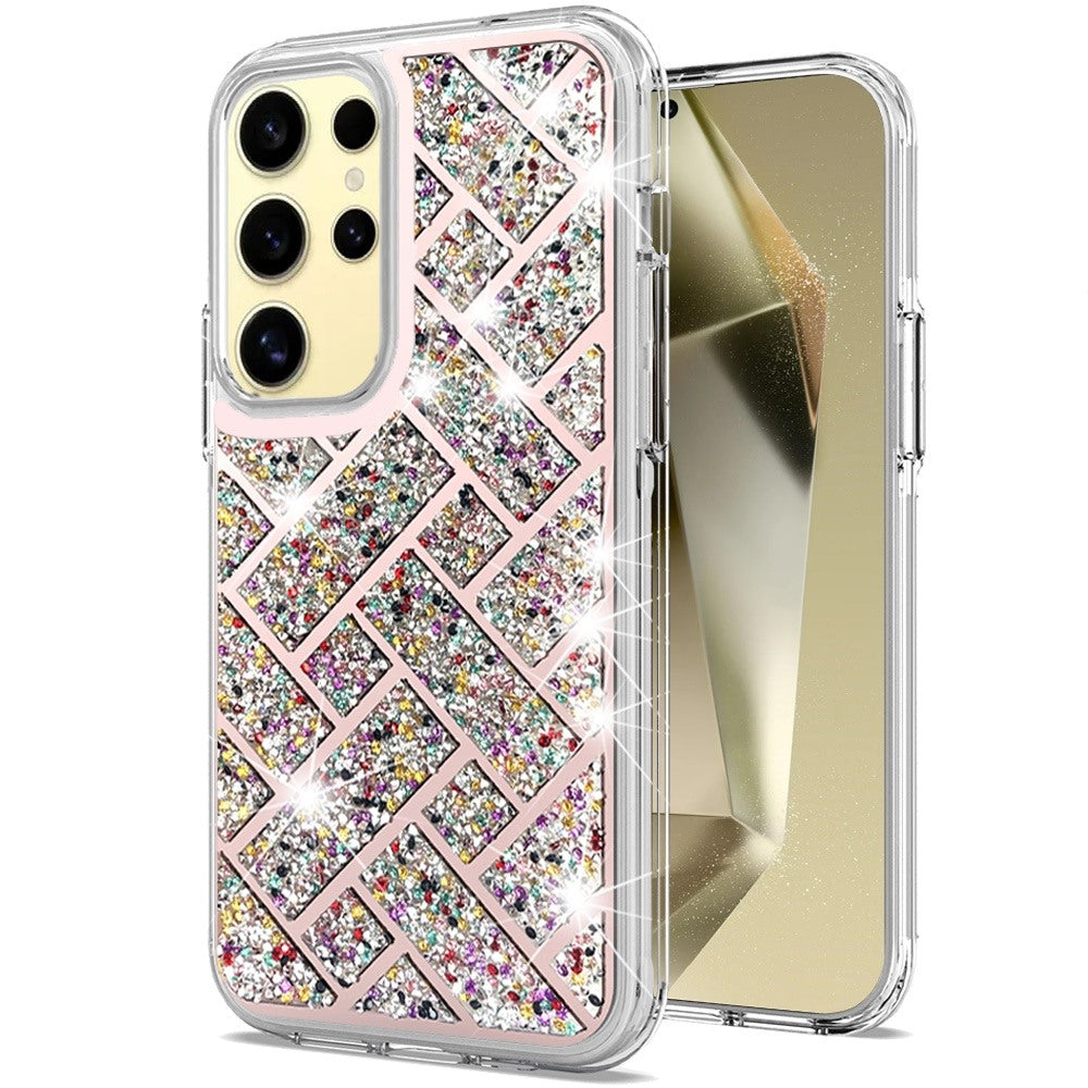 For Samsung Galaxy S24 Ultra Case Dual Layer Shimmering Bling Hybrid Phone Cover