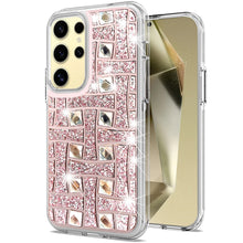 For Samsung Galaxy S24 Case Dual Layer Shimmering Bling Hybrid Phone Cover