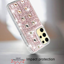 For Samsung Galaxy S24 Case Dual Layer Shimmering Bling Hybrid Phone Cover