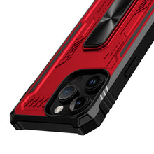 For iPhone 15 PRO Case Shockproof Hybrid with Pull-Out Stand + 2 Tempered Glass