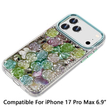 For iPhone 17 Pro Max Case Roses Arrangement 3D Bling Cover + Tempered Glass