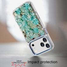 For iPhone 17 PRO Case Full Roses Arrangement 3D Bling Cover + Tempered Glass