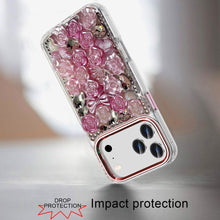 For iPhone 17 PRO Case Full Roses Arrangement 3D Bling Cover + Tempered Glass