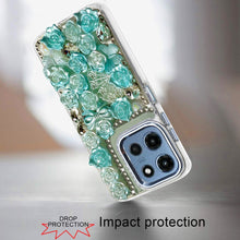 For Moto G 2025 Case Roses Arrangement 3D Bling Phone Cover + Tempered Glass