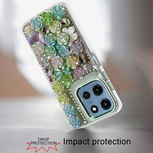 For Moto G 2025 Case Roses Arrangement 3D Bling Phone Cover + Tempered Glass