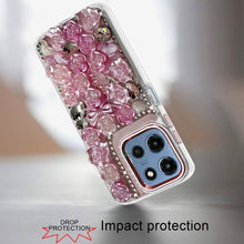 For Moto G 2025 Case Roses Arrangement 3D Bling Phone Cover + Tempered Glass