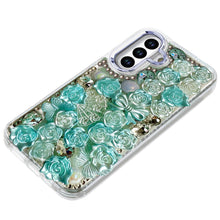 For Samsung A16 5G Case Roses Arrangement 3D Bling Phone Cover + Tempered Glass