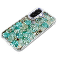 For Samsung A17 5G Case Roses Arrangement 3D Bling Phone Cover + Tempered Glass