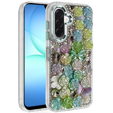For Samsung A17 5G Case Roses Arrangement 3D Bling Phone Cover + Tempered Glass