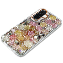 For Samsung A17 5G Case Roses Arrangement 3D Bling Phone Cover + Tempered Glass