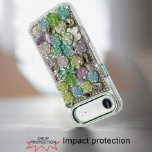 For iPhone Air Case Full Roses Arrangement 3D Bling Phone Cover + Tempered Glass