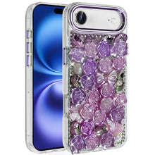 For iPhone Air Case Full Roses Arrangement 3D Bling Phone Cover + Tempered Glass