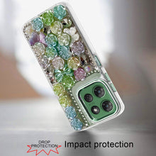 For Moto G Power 2025 Case Roses Arrangement 3D Bling Cover + Tempered Glass