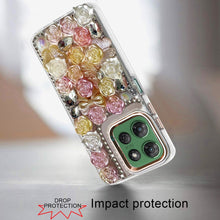For Moto G Power 2025 Case Roses Arrangement 3D Bling Cover + Tempered Glass