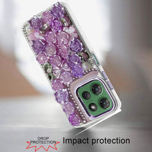 For Moto G Power 2025 Case Roses Arrangement 3D Bling Cover + Tempered Glass
