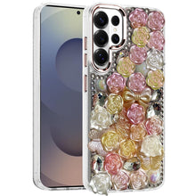 For Samsung S26 Ultra Case Roses Arrangement 3D Bling Cover + Tempered Glass