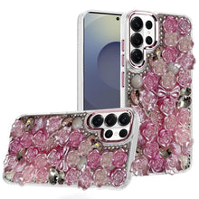 For Samsung S26 Ultra Case Roses Arrangement 3D Bling Cover + Tempered Glass