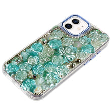For iPhone 11 6.1 in. Case Roses Arrangement 3D Bling Cover + Tempered Glass