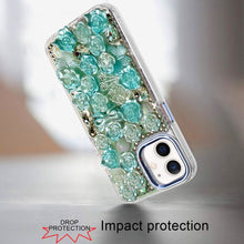For iPhone 11 6.1 in. Case Roses Arrangement 3D Bling Cover + Tempered Glass