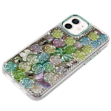 For iPhone 11 6.1 in. Case Roses Arrangement 3D Bling Cover + Tempered Glass