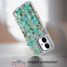 For iPhone 17 Case Full Roses Arrangement 3D Bling Phone Cover + Tempered Glass