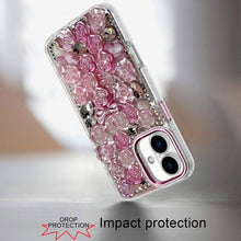 For iPhone 17 Case Full Roses Arrangement 3D Bling Phone Cover + Tempered Glass