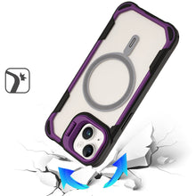 For iPhone 13/14 Case Rugged Magnetic Circle Lens Stand Cover + Tempered Glass