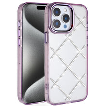 For iPhone 15 Pro Max Case Gem Bling Diamond Pattern Cover + 2 Tempered Glass