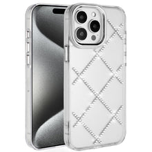 For iPhone 15 Pro Max Case Gem Bling Diamond Pattern Cover + 2 Tempered Glass