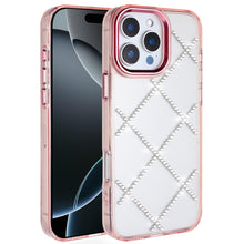 For iPhone 16 PRO MAX Case Gem Bling Diamond Pattern Cover + Tempered Glass