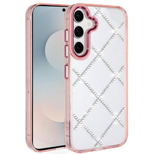 For Samsung S26+ Plus Case Gem Bling Diamond Pattern Cover + Tempered Glass