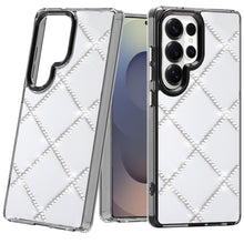 For Samsung S26 Ultra Case Gem Bling Diamond Pattern Cover + Tempered Glass