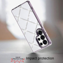 For Samsung S26 Ultra Case Gem Bling Diamond Pattern Cover + Tempered Glass