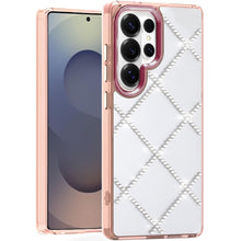 For Samsung S26 Ultra Case Gem Bling Diamond Pattern Cover + Tempered Glass