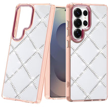 For Samsung S26 Ultra Case Gem Bling Diamond Pattern Cover + Tempered Glass