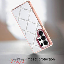 For Samsung S26 Ultra Case Gem Bling Diamond Pattern Cover + Tempered Glass