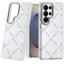 For Samsung S26 Ultra Case Gem Bling Diamond Pattern Cover + Tempered Glass