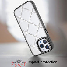 For iPhone 12 Pro Max Case Gem Bling Diamond Pattern Cover + Tempered Glass