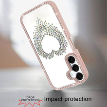 For Samsung A16 5G Case Heart Shaped Crystals w/ Bling Border + Tempered Glass