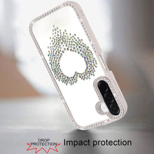 For Samsung A17 5G Case Heart Shaped Crystals with Bling Trim + Tempered Glass