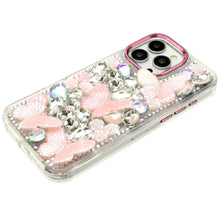 For iPhone 14 PRO MAX 6.7 in. Case Bling Diamond Large Butterflies Jewel Cover