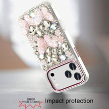 For iPhone 17 PRO Case Bling Diamond Large Butterflies Cover + Tempered Glass