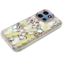 For Moto G 2025 Case Bling Diamond with Large Butterflies Cover + Tempered Glass