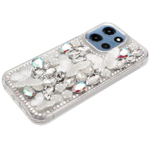 For Moto G 2025 Case Bling Diamond with Large Butterflies Cover + Tempered Glass