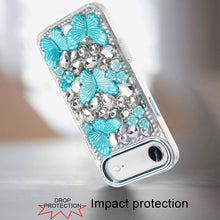 For iPhone Air Case Bling Faux Diamond Large Butterflies Cover + Tempered Glass
