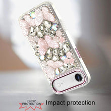 For iPhone Air Case Bling Faux Diamond Large Butterflies Cover + Tempered Glass